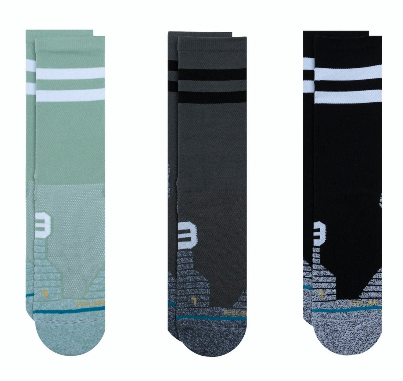 Stance Run Crew Socks (3 Pack) - Moisture-Wicking, Cushioned Running Socks for Men & Women - Perfect for Marathon, Gym & Athletic Performance