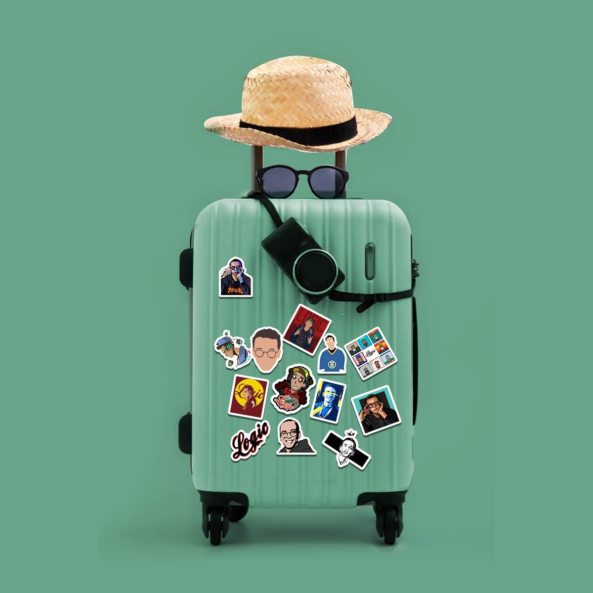20 PCS Aesthetic Rapper Stickers - Colorful Waterproof Vinyl Decals for Water Bottles, Laptops, Scrapbooking, Luggage, Guitars & Skateboards - Perfect for DIY Crafts, School Supplies & Personalizing Your Belongings