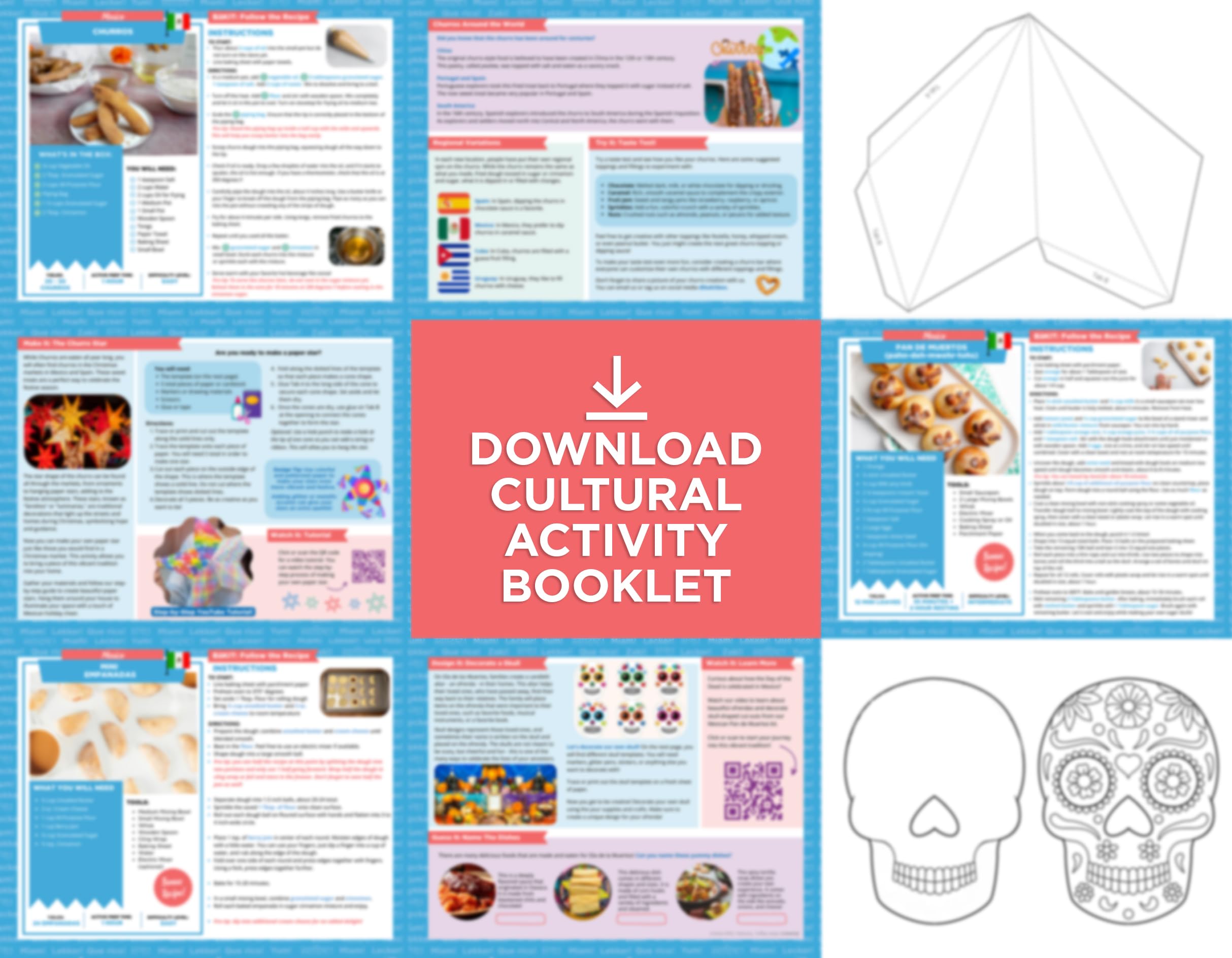BāKIT Churro Maker Baking Kit for Kids - Mexican Cookie & Snack Making Set with Cultural Learning Activities - Fun Food Gift for Birthdays & Family Baking Nights