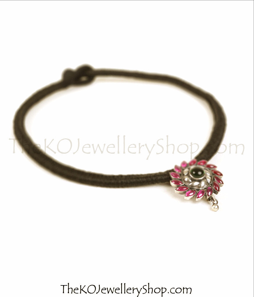 Aamod Silver Kempu Necklace - Handmade Oxidised Black Silver Jewelry for Women | Perfect for Weddings, Parties & Ethnic Fashion