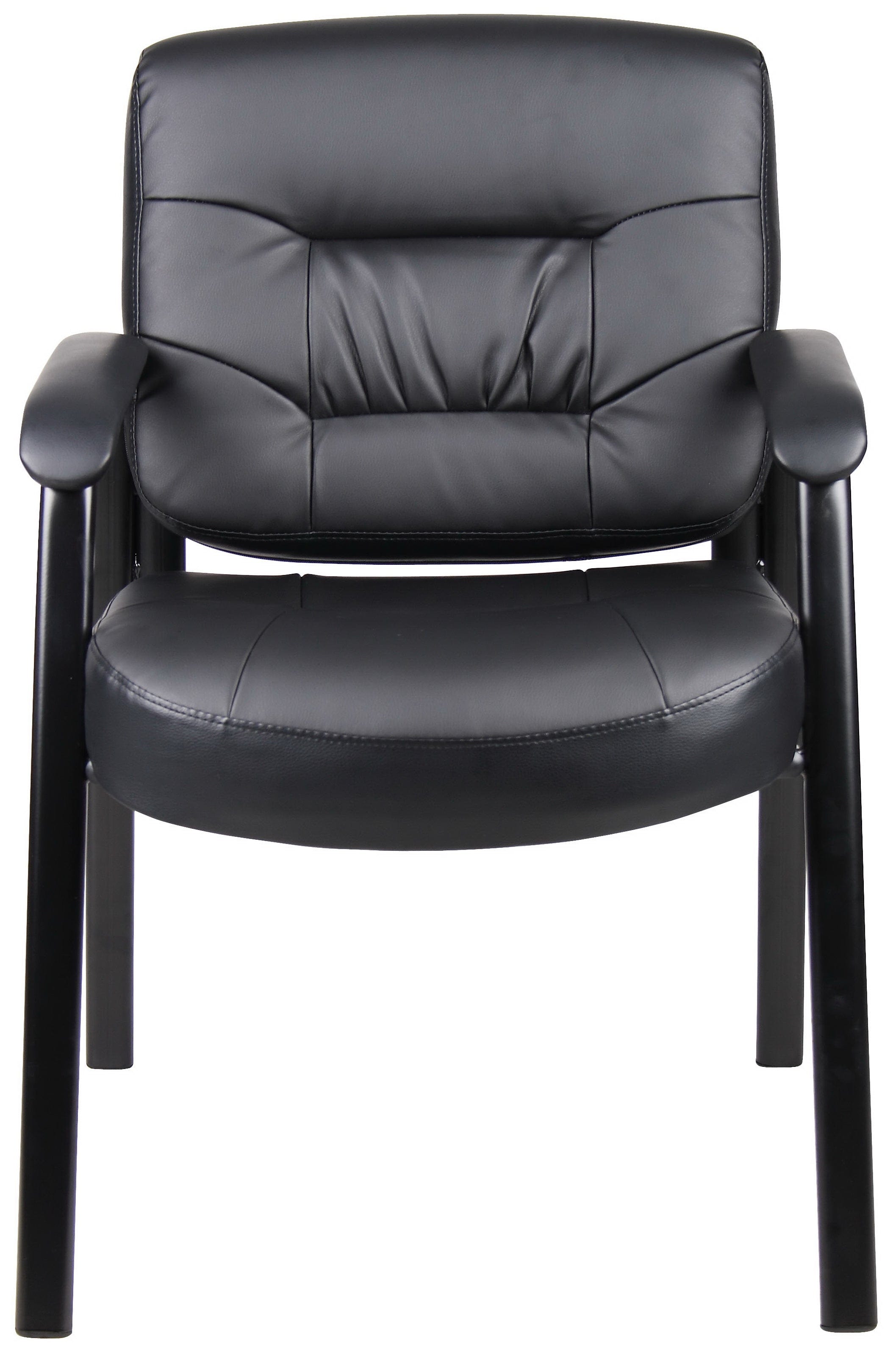 Premium Boss LeatherPlus Guest Chair [B7509] - Ergonomic Office Chair for Reception & Conference Rooms - Comfortable Seating for Visitors & Clients