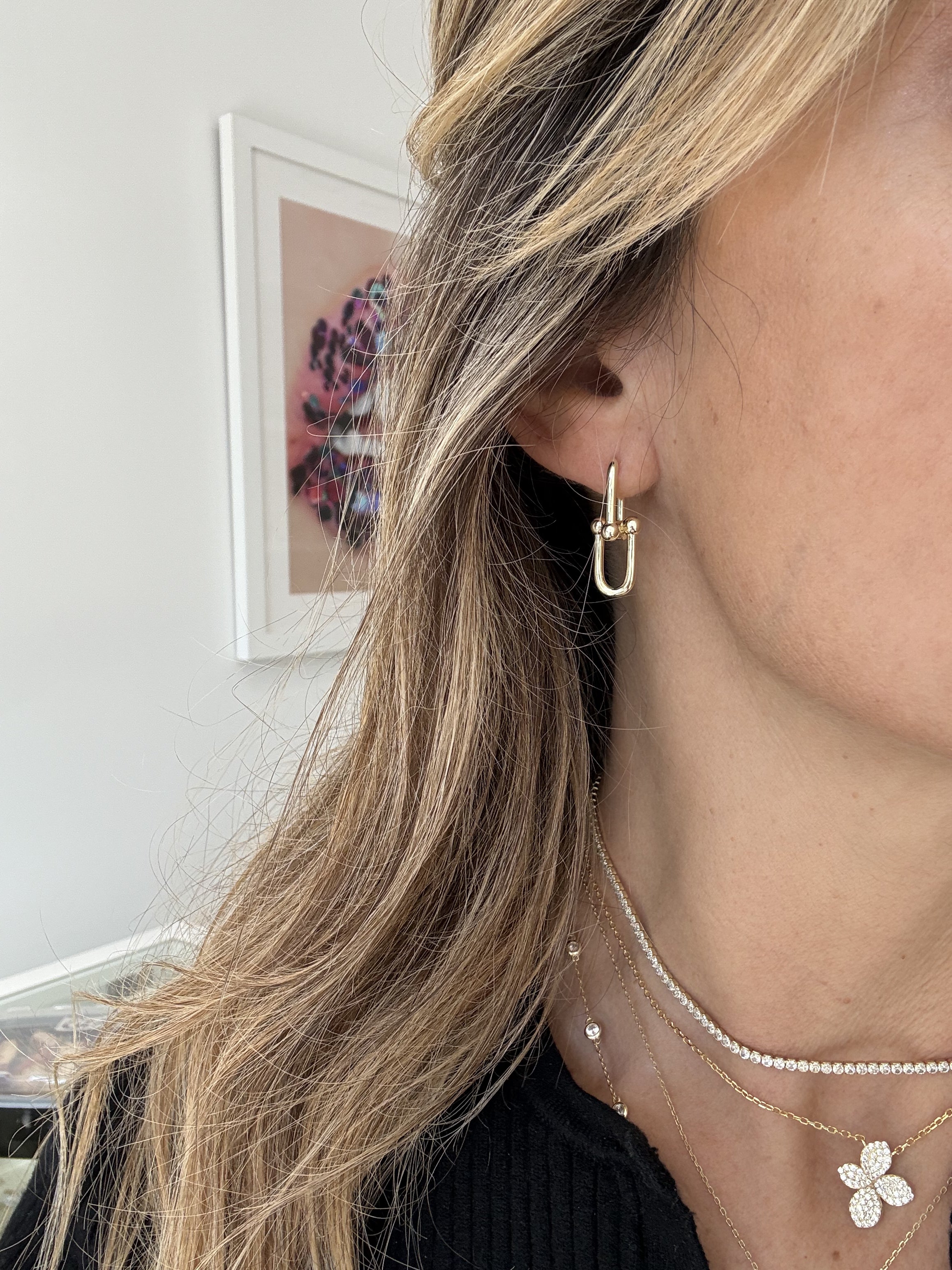 U LINK HARDWARE EARRINGS - Trendy Stainless Steel Hoop Earrings for Women, Minimalist Dangle Earrings for Everyday Wear | Perfect for Office, Party & Casual Outfits