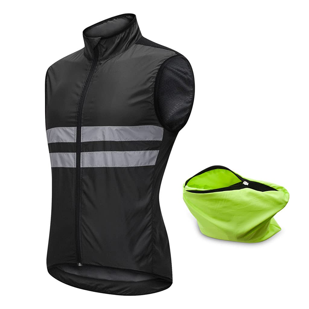 Windproof Cycling Vest for Men & Women - Reflective, Waterproof & Breathable Windbreaker Jacket for Outdoor Sports, Running & Biking