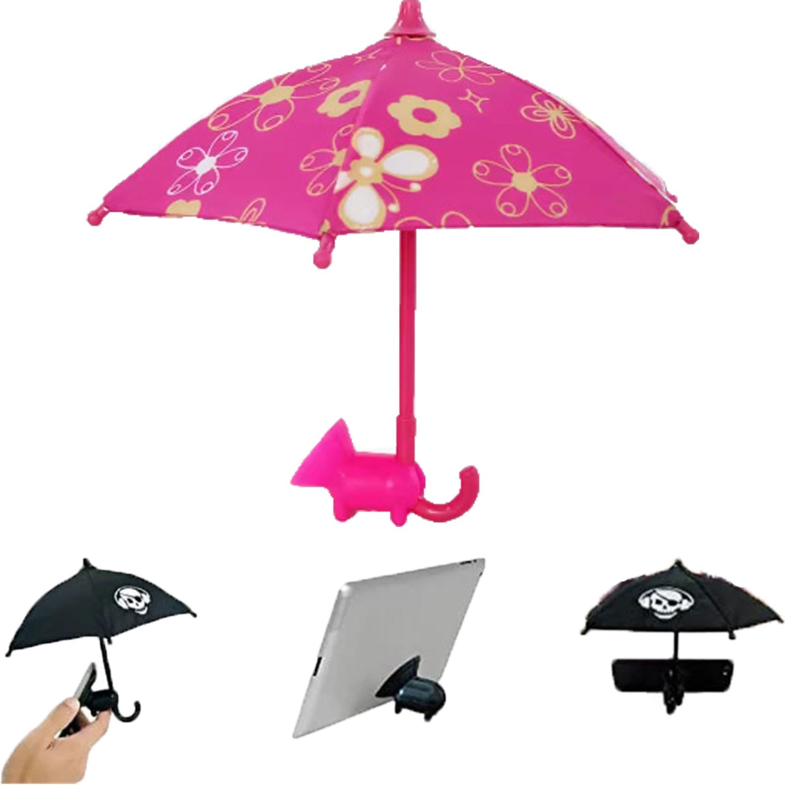 UV Protection Suction Cup Phone Umbrella - Mini Sun Shade Stand for Cell Phones, Perfect for Outdoor Activities, Beach, and Travel