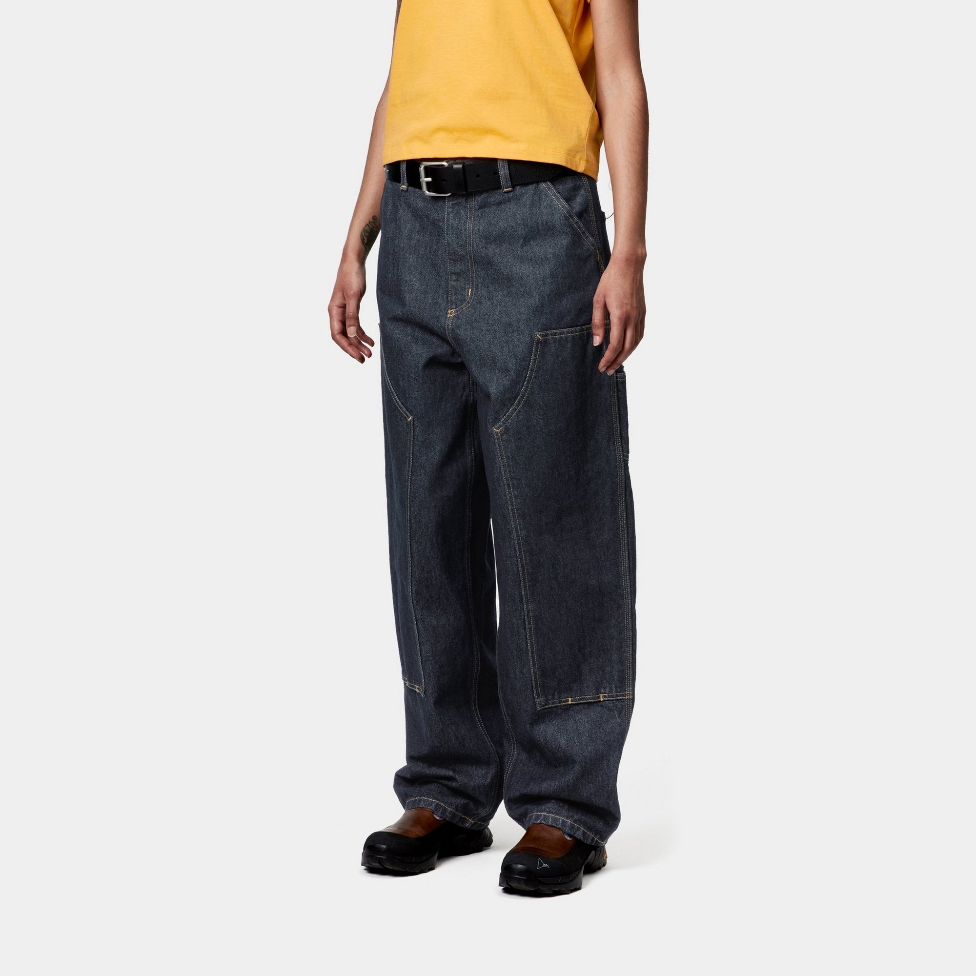 Women's Brandon Double Knee Work Pants - Durable Blue Denim for Construction, Farming & Outdoor Activities