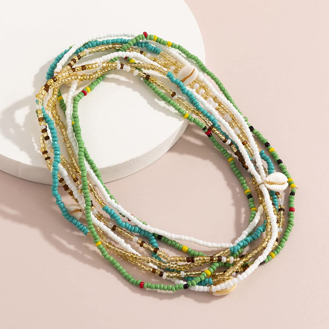 ELOOF Boho Belly Chain for Women - Fashionable Beaded Body Jewelry with Shell Accents | Perfect for Beach, Festival, and Summer Outfits
