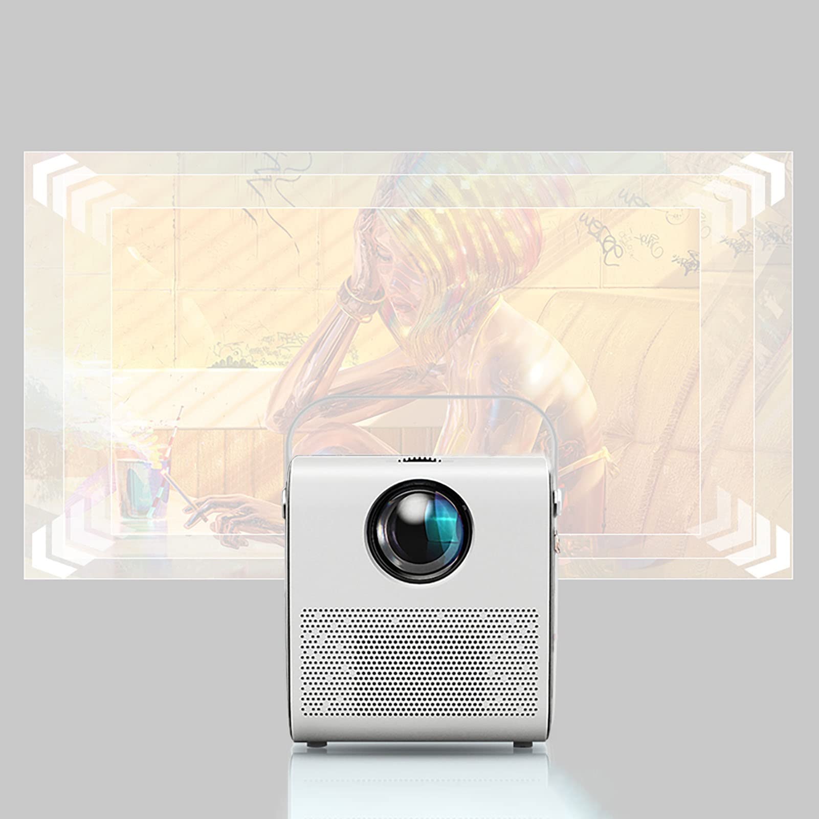 CYLZRCl Portable Projector - 200 Inch HD 1080P Home Theater Projector with WiFi & Android Support, 800 Lumens Brightness for Indoor/Outdoor Movie Nights, Gaming & Presentations (Android Version)