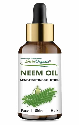 Organic Cold Pressed 100% Pure Neem Oil for Hair & Skin Care - Natural Acne Treatment, Pimple Remover & Fungal Infection Solution - Mosquito & Bug Repellent for Plants & Garden - 30ml - Perfect for Daily Skincare Routine & Organic Gardening