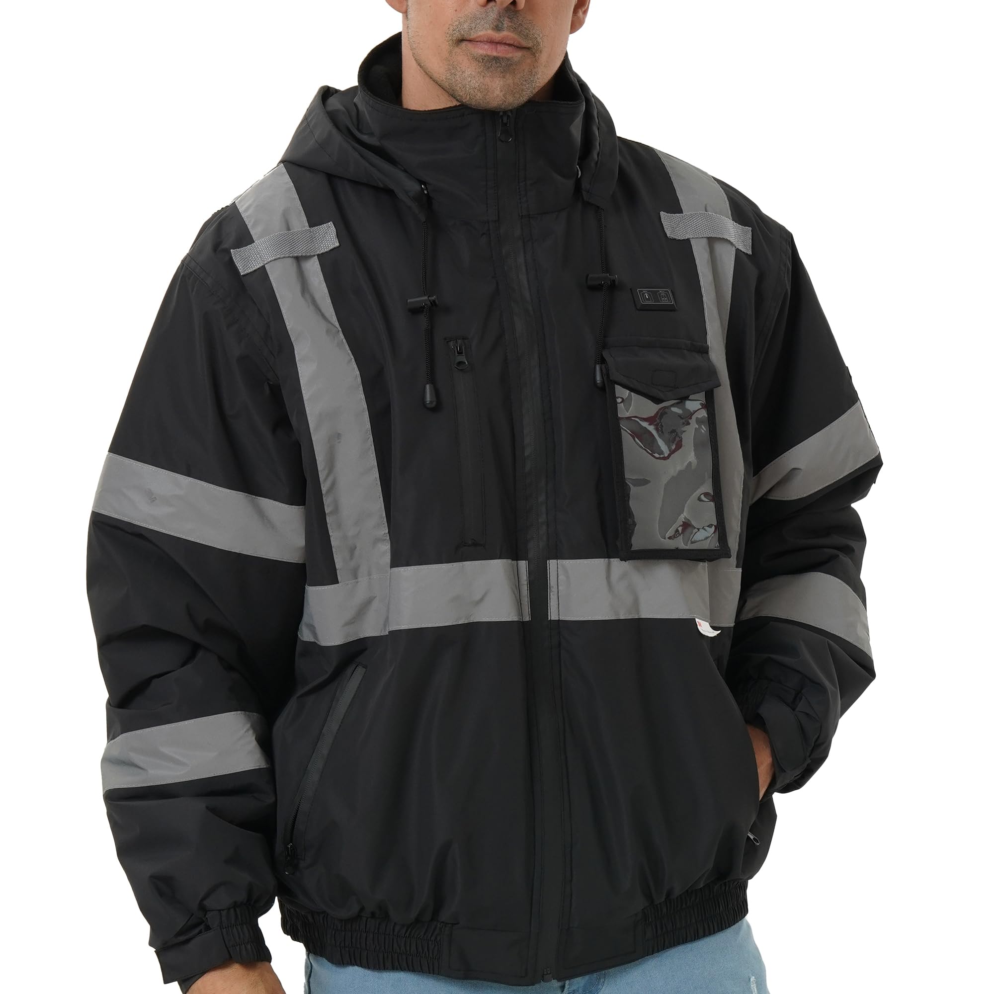 3M Reflective Heated Safety Jacket - Waterproof CLASS 3 Hi-Vis Work Jacket with Heating | High Visibility for Construction, Road Work & Winter Outdoor Activities