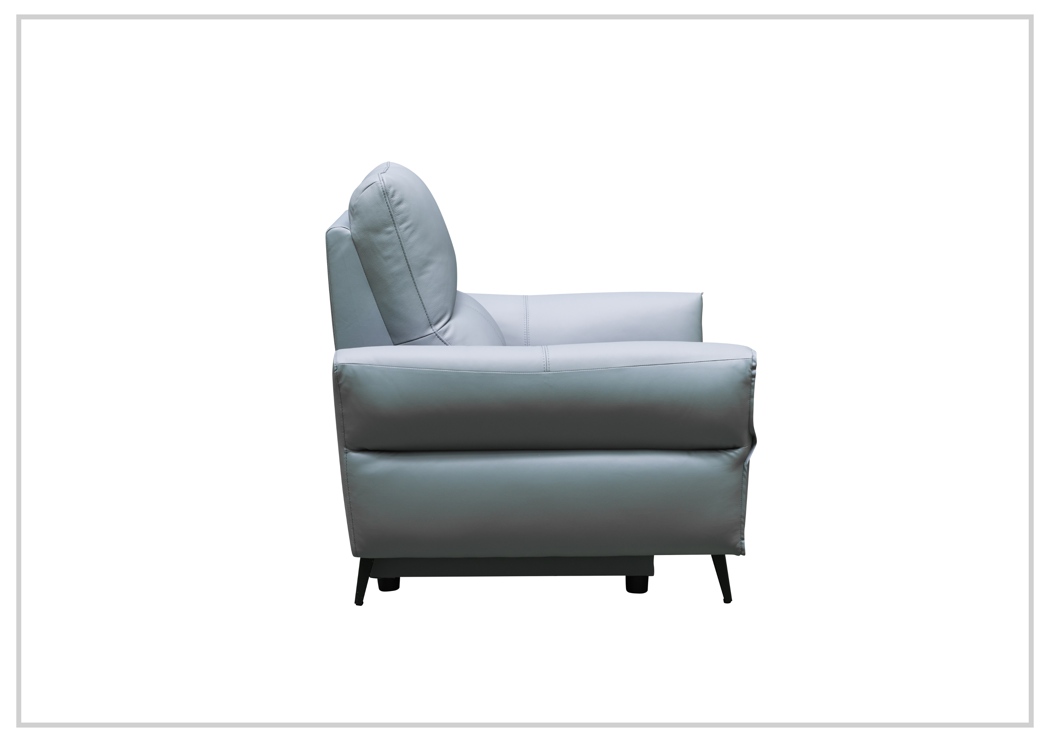 Klaussner Serenita Genuine Leather Power Recliner Chair - Blue - Living Room Reclining Sofa for Home Theater & Relaxation