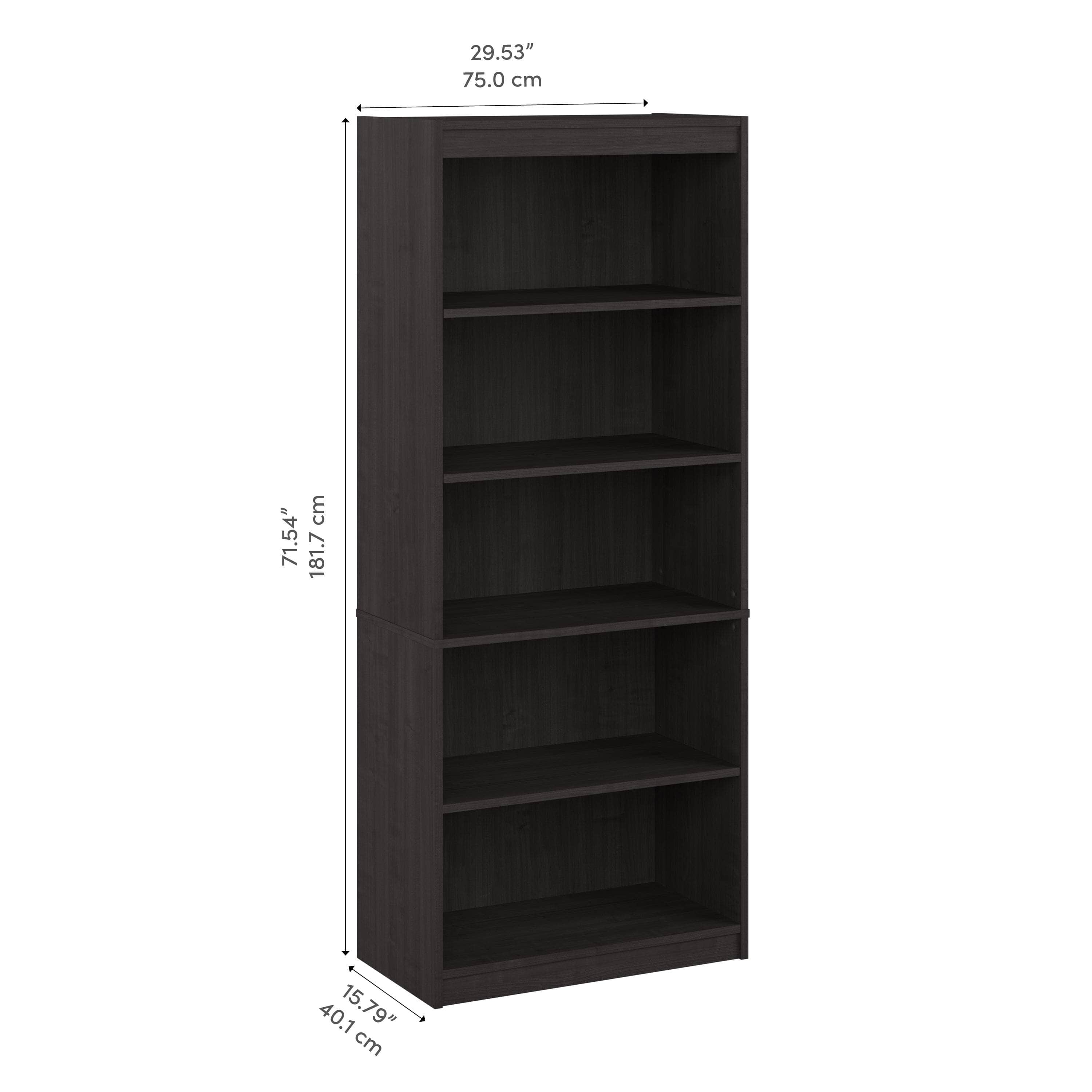 Universal 30W Standard 5-Shelf Bookcase - 4 Color Options for Home, Office & Dorm Room Organization