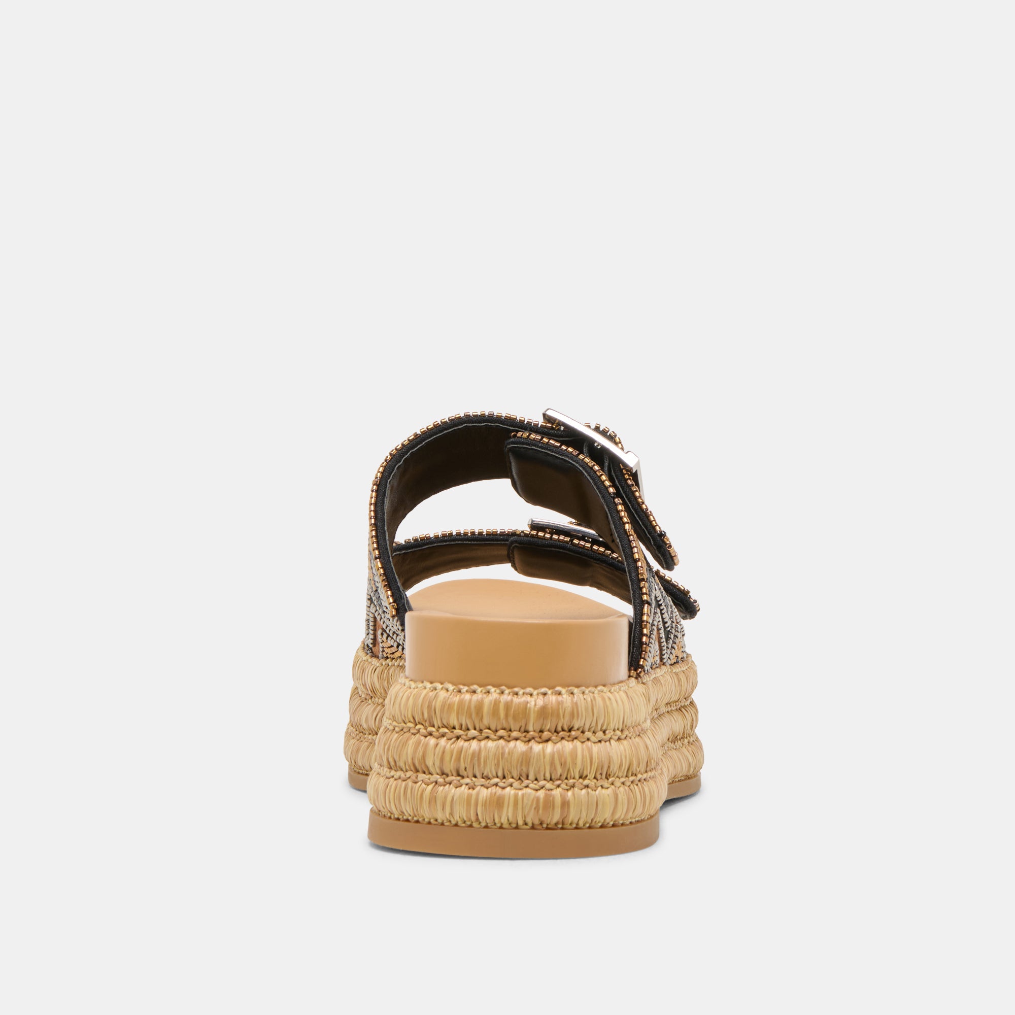 WIXIE Women's Beaded Sandals - Stylish Black Multi Bead Design for Summer, Beach, and Casual Outings