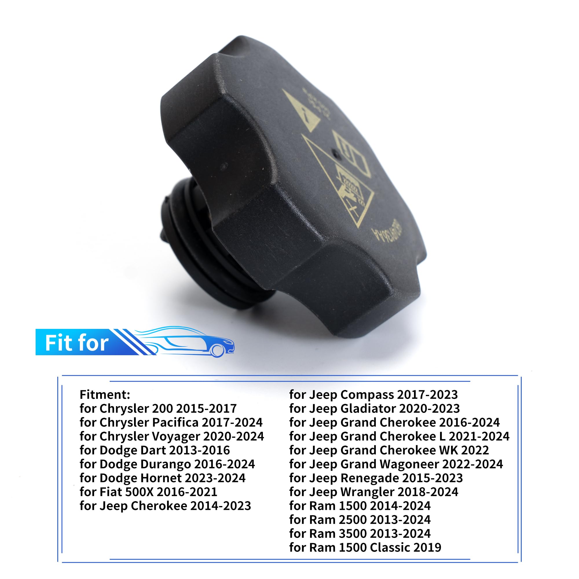 Rldym Engine Coolant Reservoir Recovery Cap 68249136AA Compatible with Jeep Grand Cherokee & Chrysler 68442532AA 68096261AA - Perfect for Cooling System Maintenance & Repair