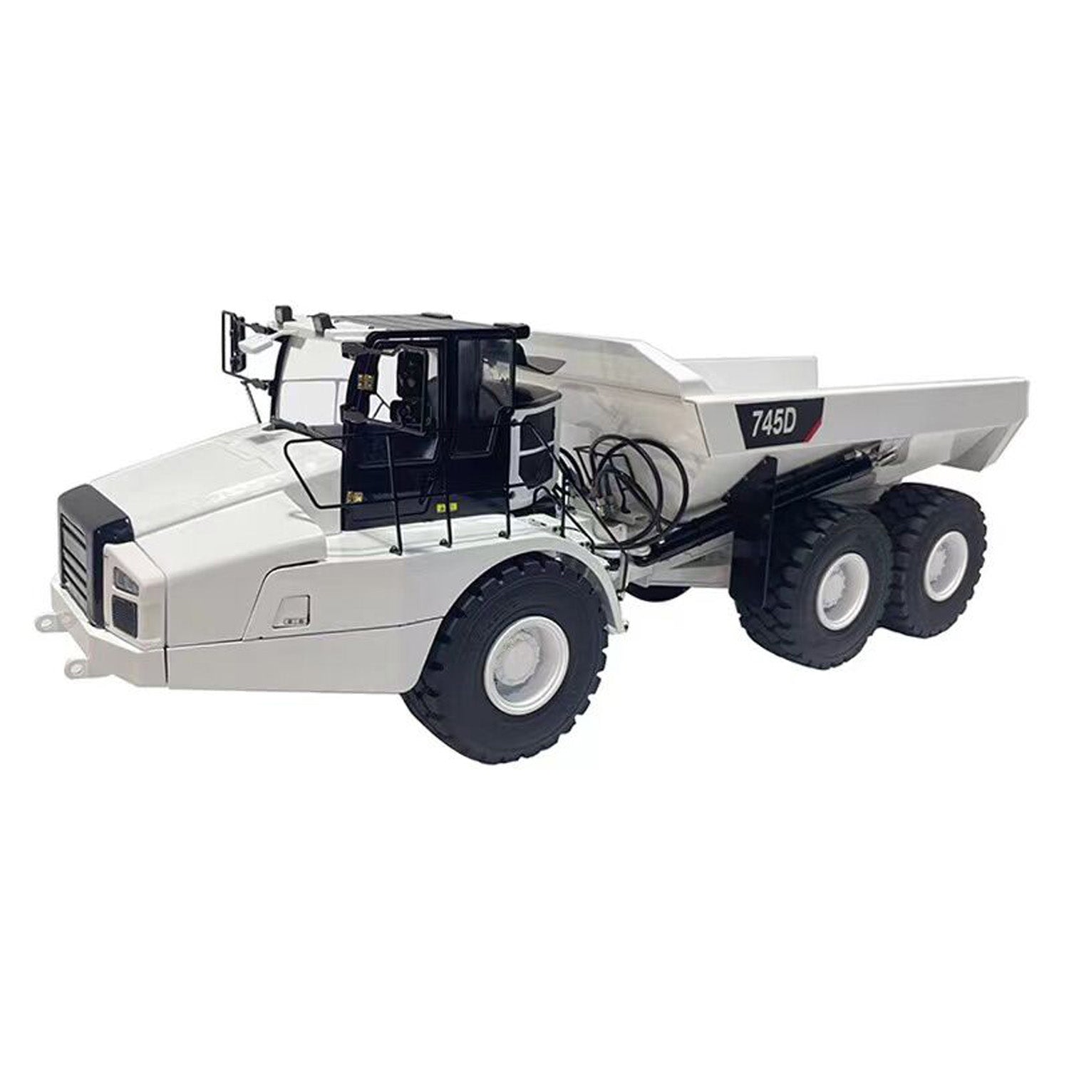 1/14 Scale Ready-To-Run DIM 745D Metal Hydraulic RC Articulated Dump Truck - 6×6 All-Wheel Drive with Light & Sound Effects, Detailed Cab Interior - Perfect for Construction Site Play, RC Hobby Collection, and Outdoor Adventure Activities