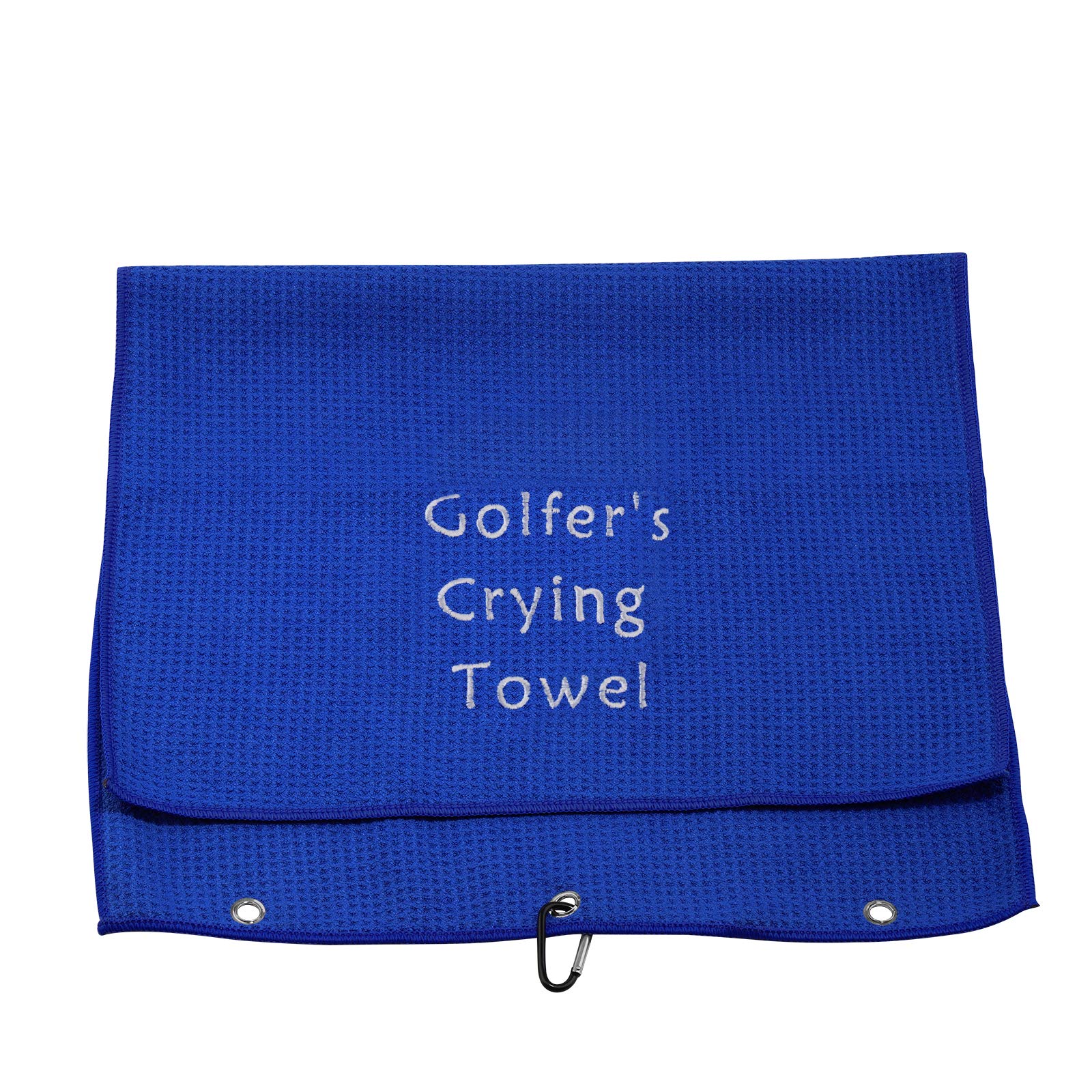 LEVLO Embroidered Golf Towel with Clip - Premium Absorbent Microfiber Towel for Golfers - Perfect Golf Gift for Men & Women - Ideal for Golf Courses, Driving Range & Sports Events