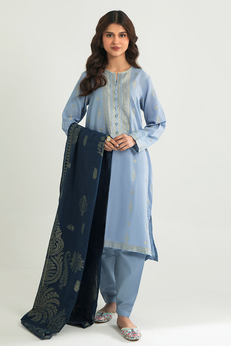 MAJESTIC CHARM 3-Piece Cotton Jacquard Suit Set for Women | Elegant Formal Wear for Weddings, Parties & Special Occasions