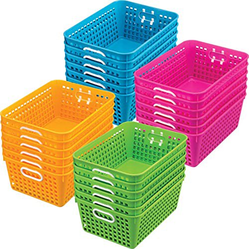 Large Plastic Book Baskets for Classroom & Home - 13
