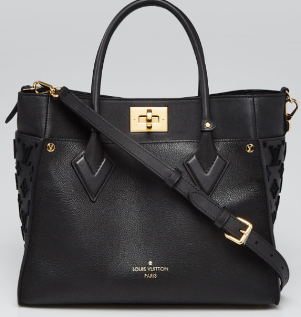 Louis Vuitton On My Side MM Black Leather Shoulder Bag - Luxury Handbag for Women, Perfect for Work, Travel & Everyday Use