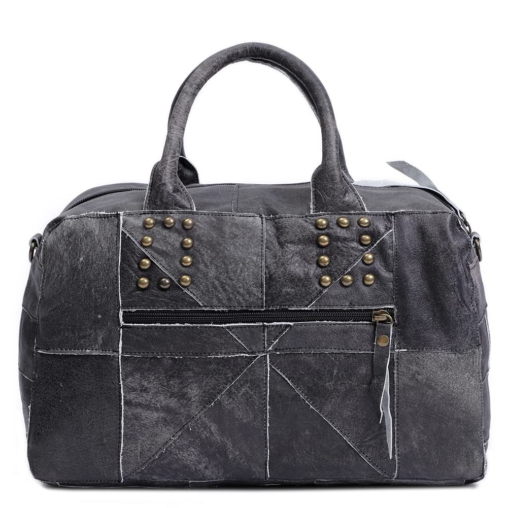 ROUROU Genuine Leather Willow Studded Handbag for Women - Large Capacity Boston Shoulder Bag & Retro Crossbody Purse | Perfect for Work, Travel & Everyday Use