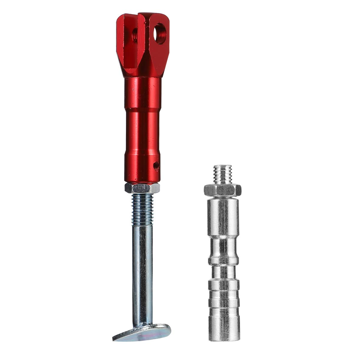 Adjustable Motorcycle Kickstand for Scooters & Pit Bikes - Red Bike Stand for Easy Parking