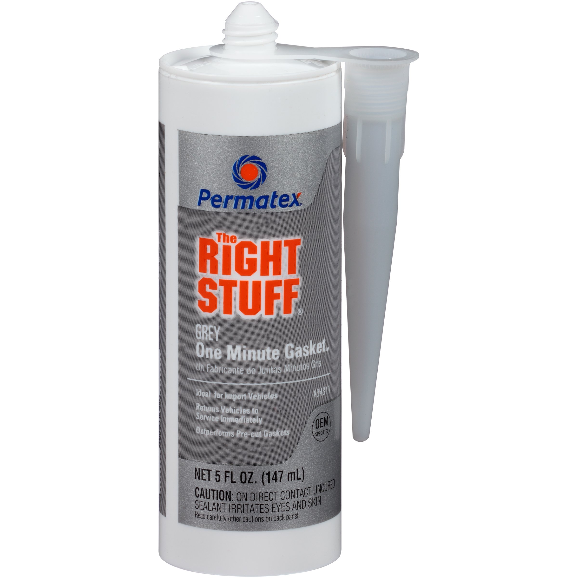 Permatex 34311-6PK The Right Stuff Grey Gasket Maker, 5 oz (Pack of 6) - High-Temperature RTV Silicone Sealant for Automotive, Marine & Industrial Gasket Repair & Sealing