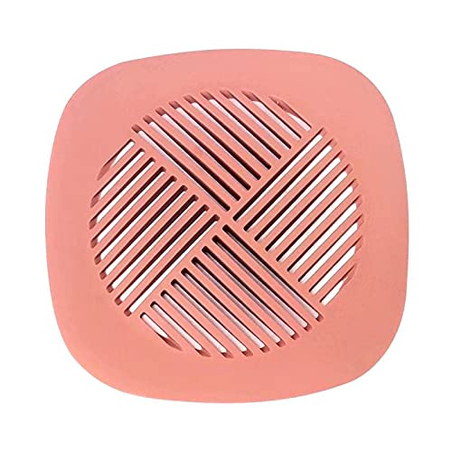 Premium Silicone Hair Catcher for Shower & Sink Drain - Bathtub Drain Cover, Square Drain Stopper for Tub, Kitchen & Bathroom (Coral Red) - Prevent Clogs & Keep Pipes Clean for Hassle-Free Drainage