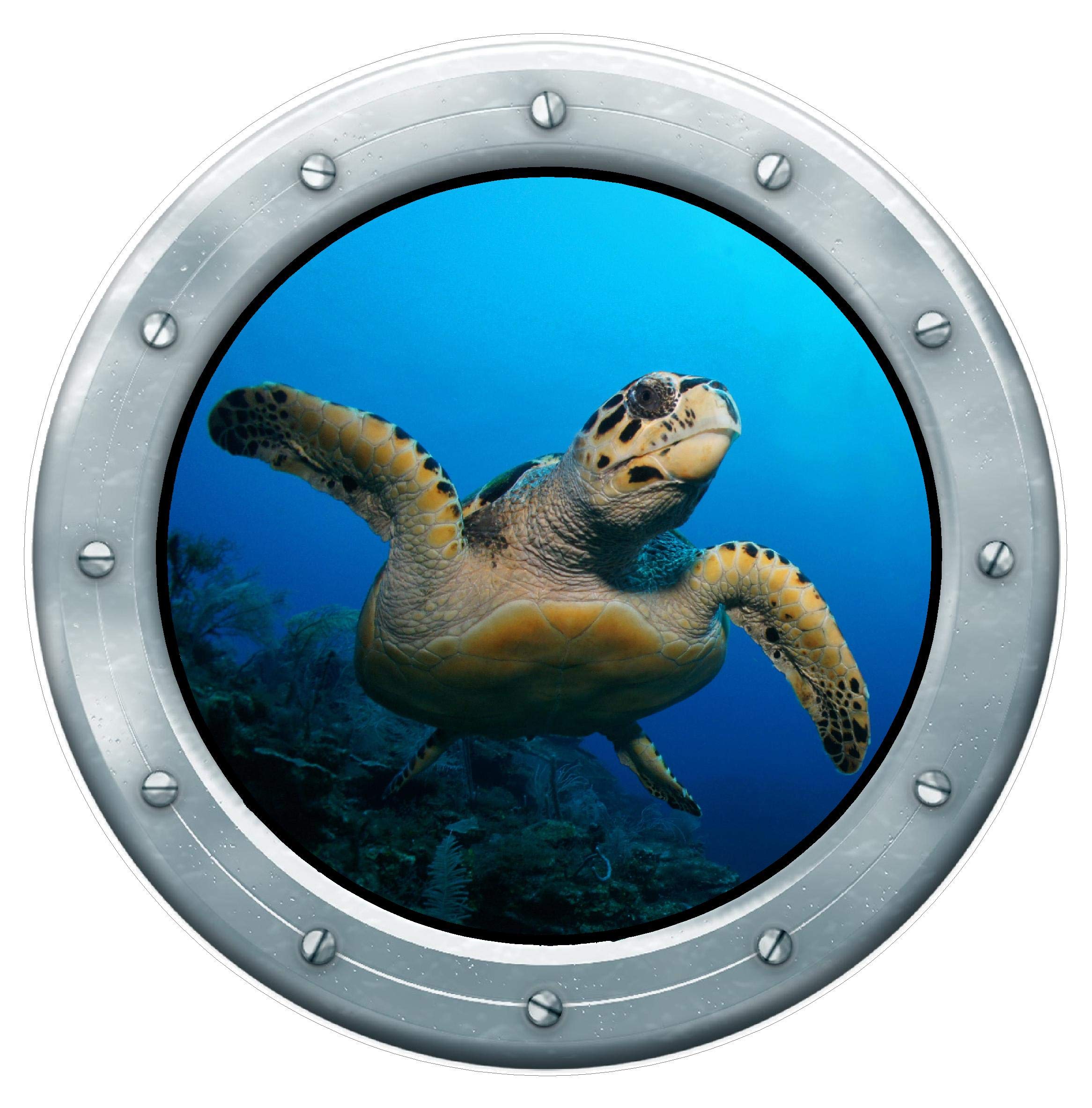 Kids Sea Turtle Window Stickers - Ocean Fish Aquarium Peel and Stick Wall Decals for Bedroom, Nursery & Playroom Decor