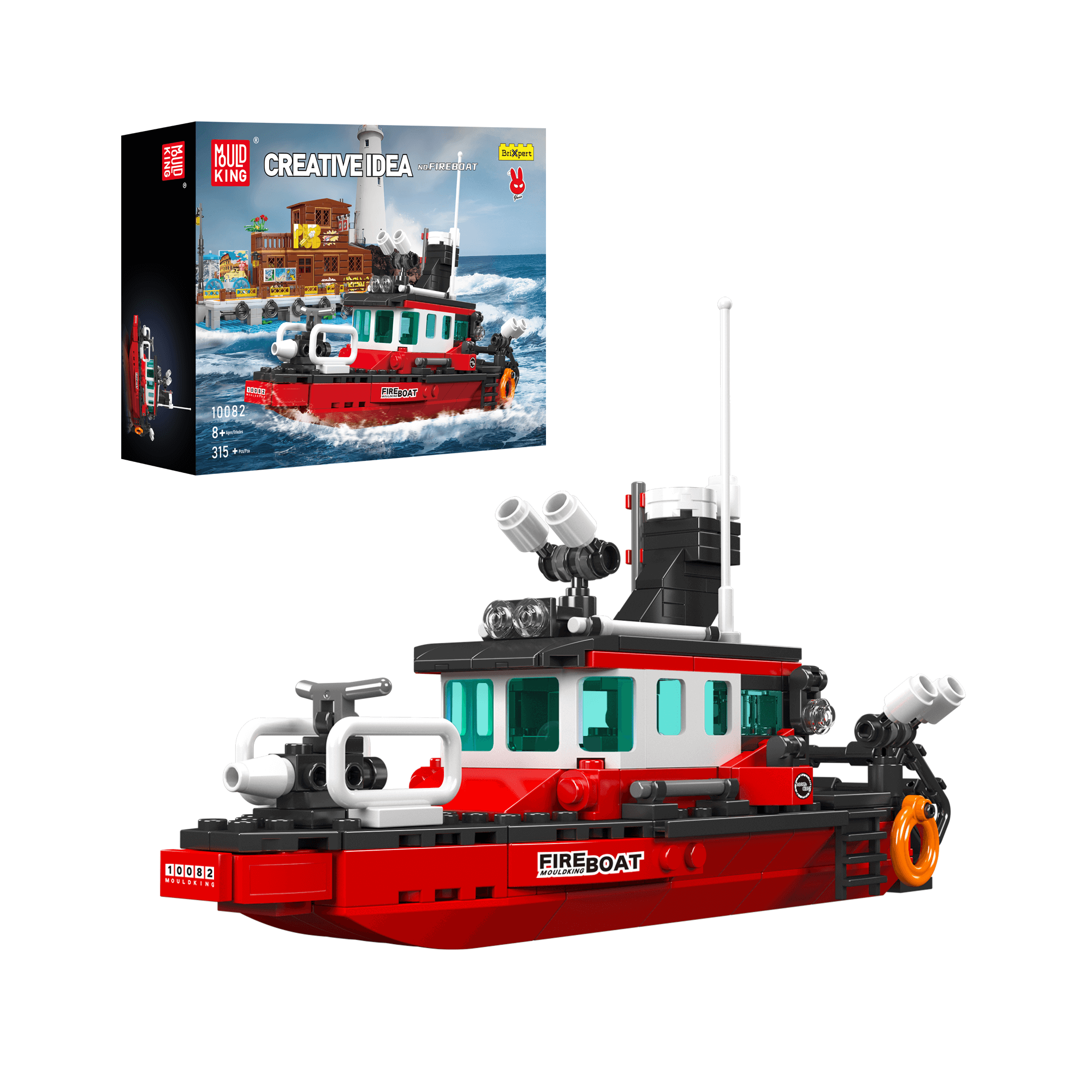 Mould King 10082 Fireboat Building Set - 315 Piece Construction Toy for Kids | STEM Educational Building Blocks for Creative Play | Perfect for Birthday Gifts & Indoor Activities