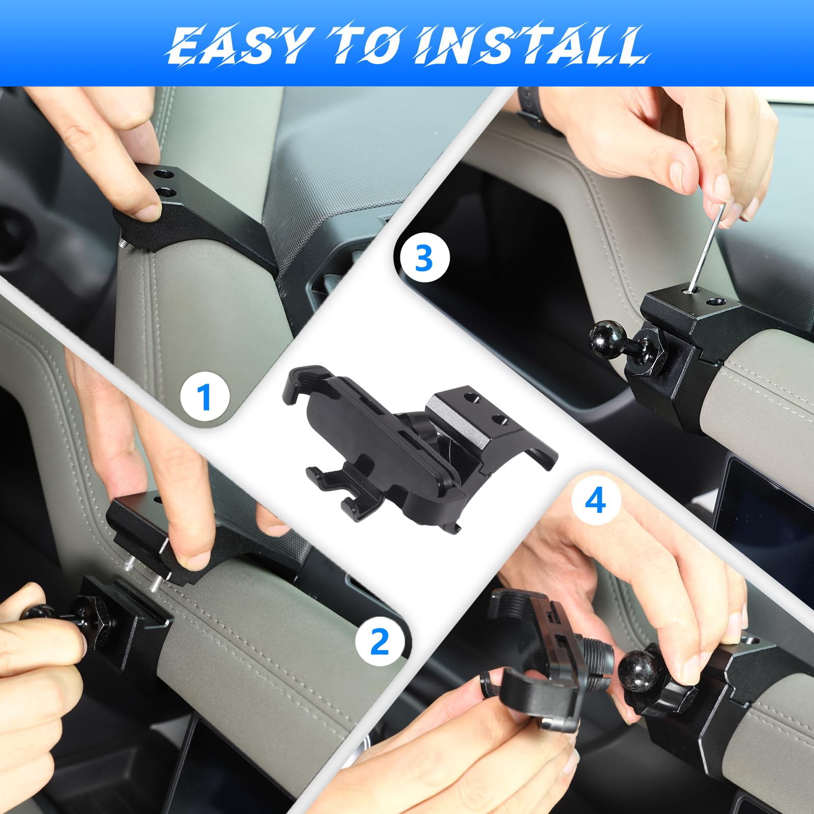 Premium 360° Adjustable Car Phone Mount Holder for Land Rover Defender 90/110/130 (2020-2023 Models) - Universal Smartphone Dash Mount - Perfect for GPS Navigation & Hands-Free Driving