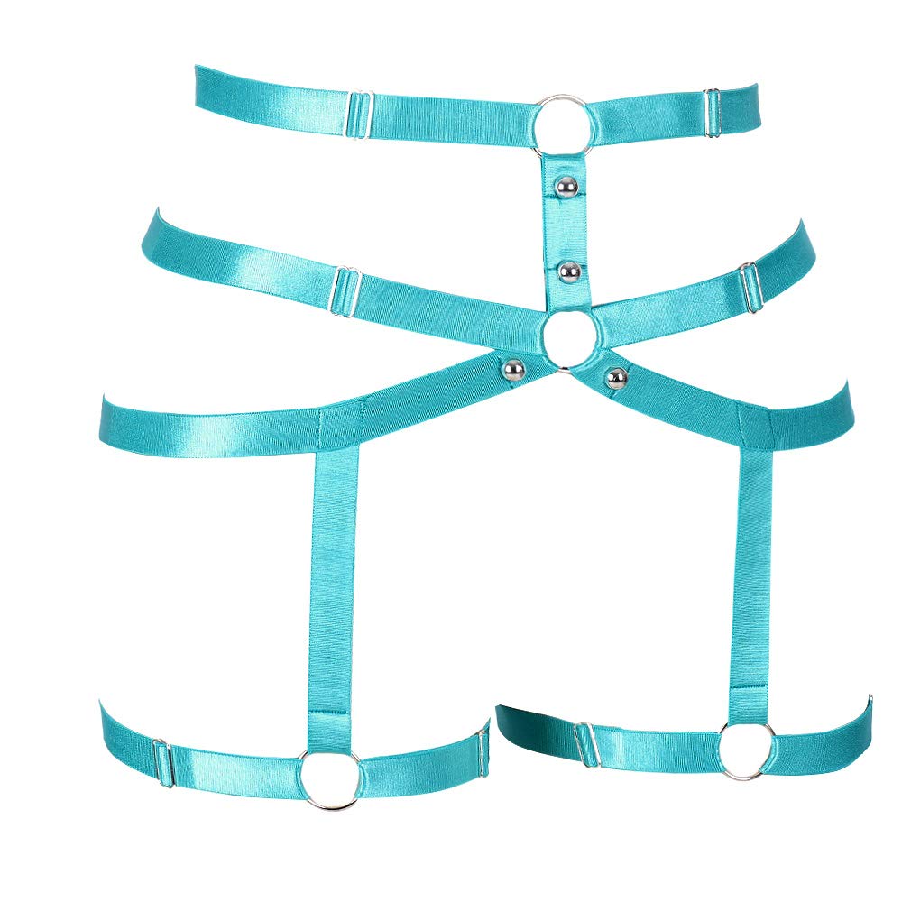 Women's Stretchy Body Harness Garter Leg Strap - Punk Gothic Waist Belt for Dance, Photography & Stockings Suspender - Perfect for Burlesque, Cosplay & Alternative Fashion Outfits