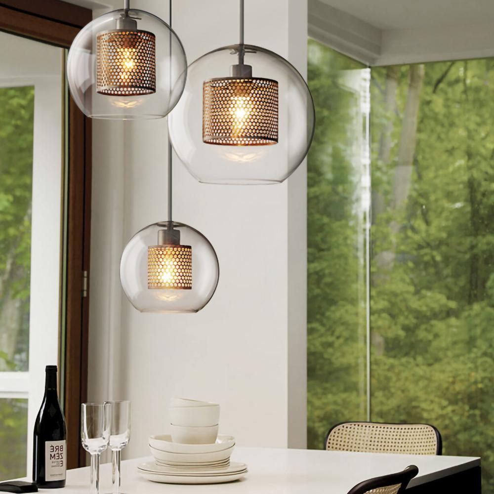 Chiswick Glass Pendant Light - Modern Hanging Ceiling Lamp for Kitchen Island, Dining Room & Bedroom Lighting