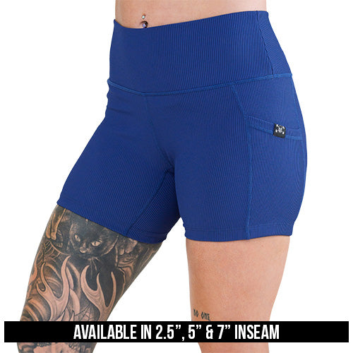 Men's Ribbed Navy Shorts - Comfortable Stretch Fit for Gym, Running & Casual Wear
