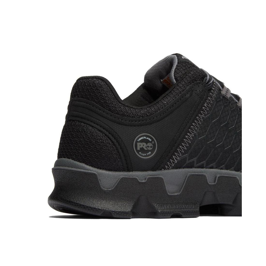 Powertrain Sport Alloy Toe Work Shoes for Men - Black/Grey Safety Sneakers - Lightweight & Comfortable for Construction, Warehouse & Industrial Work