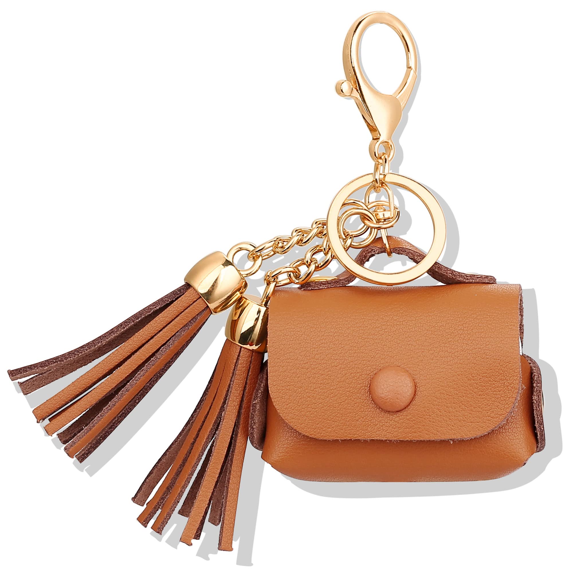 Genuine Leather AirPods Pro Charging Case Cover with Tassels - Compatible with AirPods Pro 1st (2019) & 2nd Gen (2022) - Brown - Stylish Protection for Travel & Daily Use