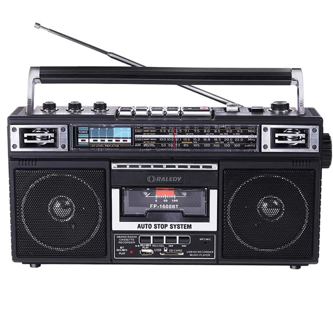 Portable CD Cassette Player with AM/FM Radio, Recording Function, Built-in Speaker & Headphone Jack, SD/USB Input - Perfect for Family Gatherings, Road Trips and Nostalgic Music Listening