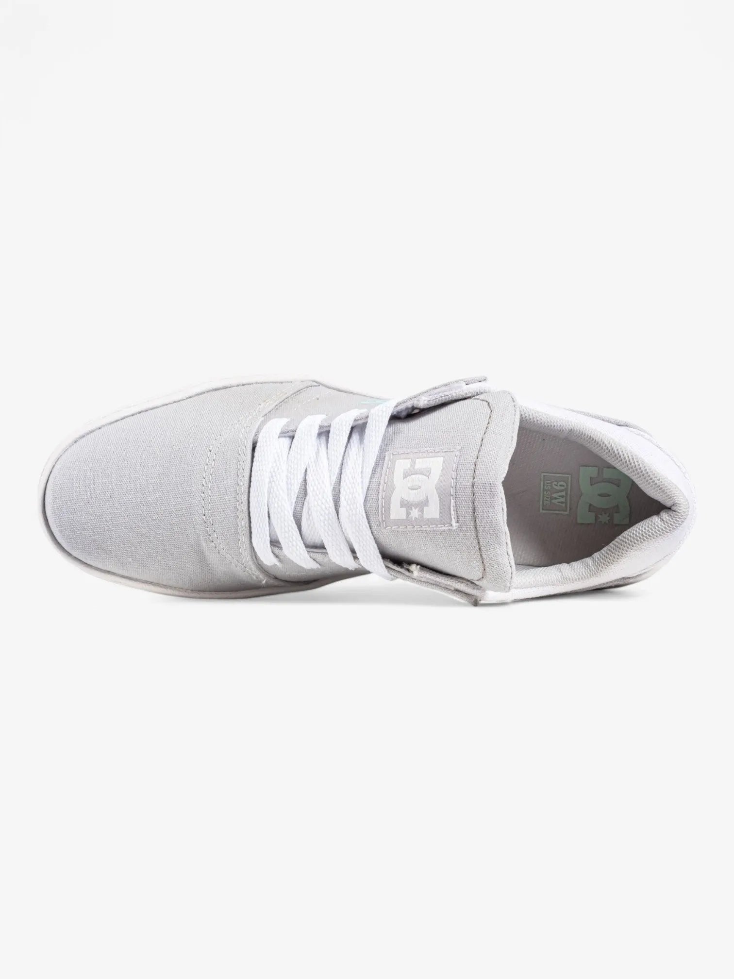 DC Crisis TX SS Women's Sneakers - Grey, White & Aqua Green | Casual Walking, Skateboarding & Streetwear Fashion