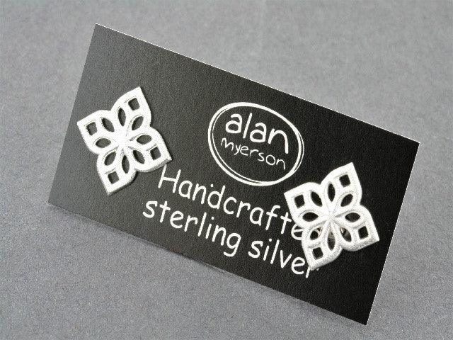 4-Point Mandala Stud Earrings - Sterling Silver 925 Hypoallergenic - Boho Chic Jewelry for Women - Perfect for Yoga, Meditation & Festival Outfits