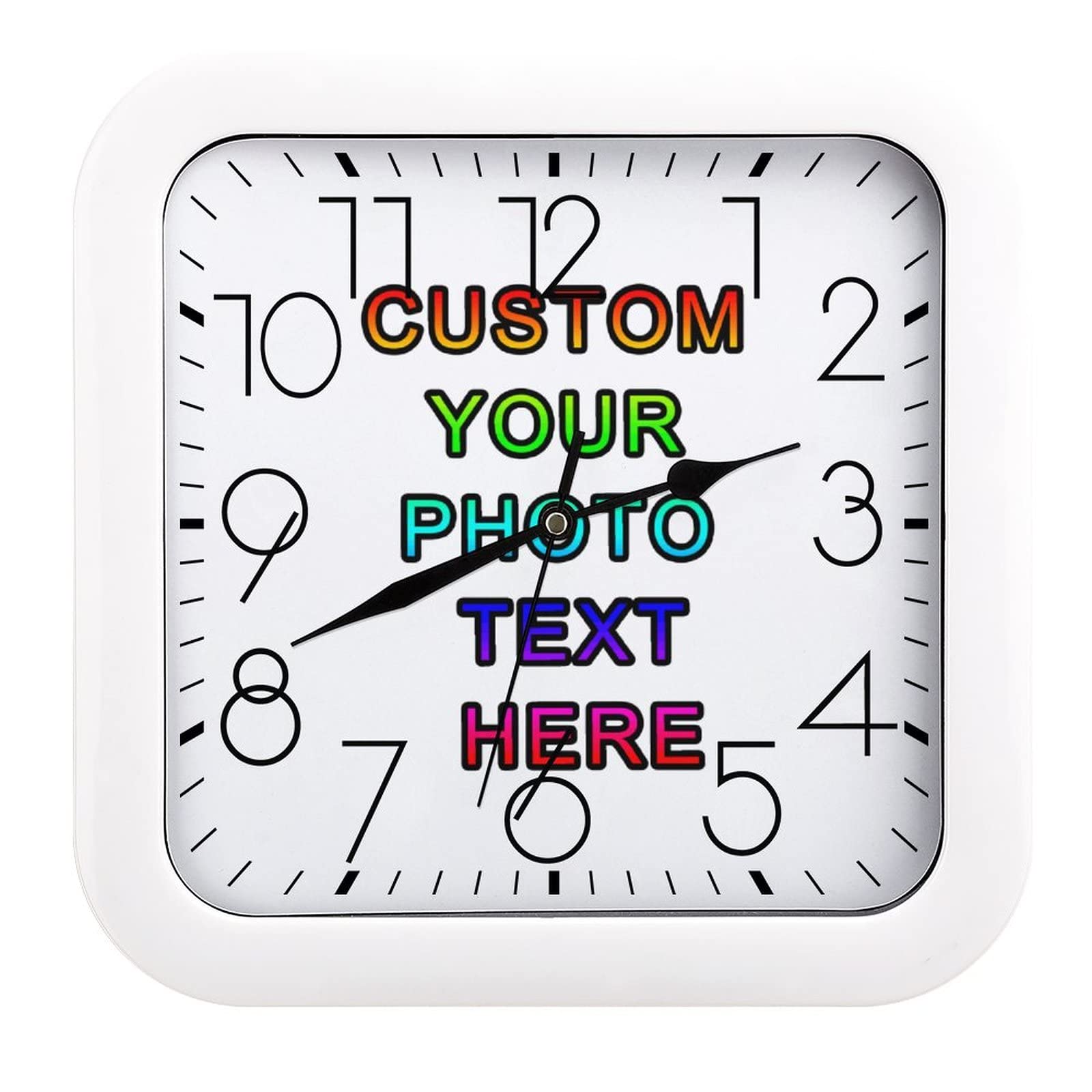 Personalized Square Wall Clock with Custom Photo - Unique Home Decor for Kids Bedroom, Living Room & Office | Perfect Gift for Birthdays, Housewarming & Special Occasions