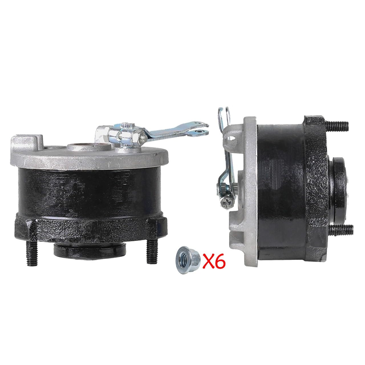 Pair 3 Stud Front Drum Brake Wheel Hub & Steering Knuckle Spindles for ATV Quad Go Kart Drift Trike 4 Wheelers 110cc 125cc - Perfect for Off-Road Adventures & DIY Repairs