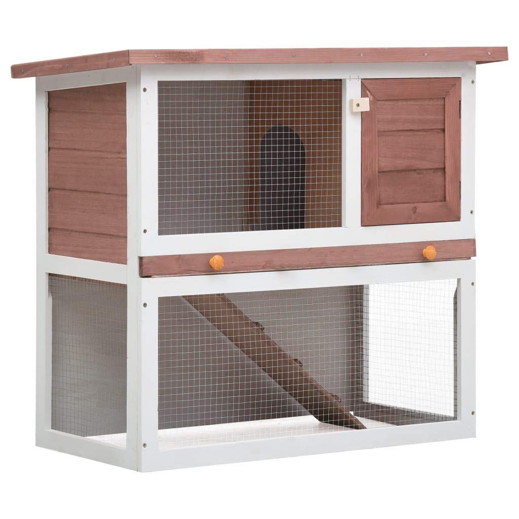 Premium Outdoor Rabbit Hutch - Wooden Bunny Cage with Secure Door for Small Animals | Durable & Weatherproof for Backyard, Garden, or Patio Use