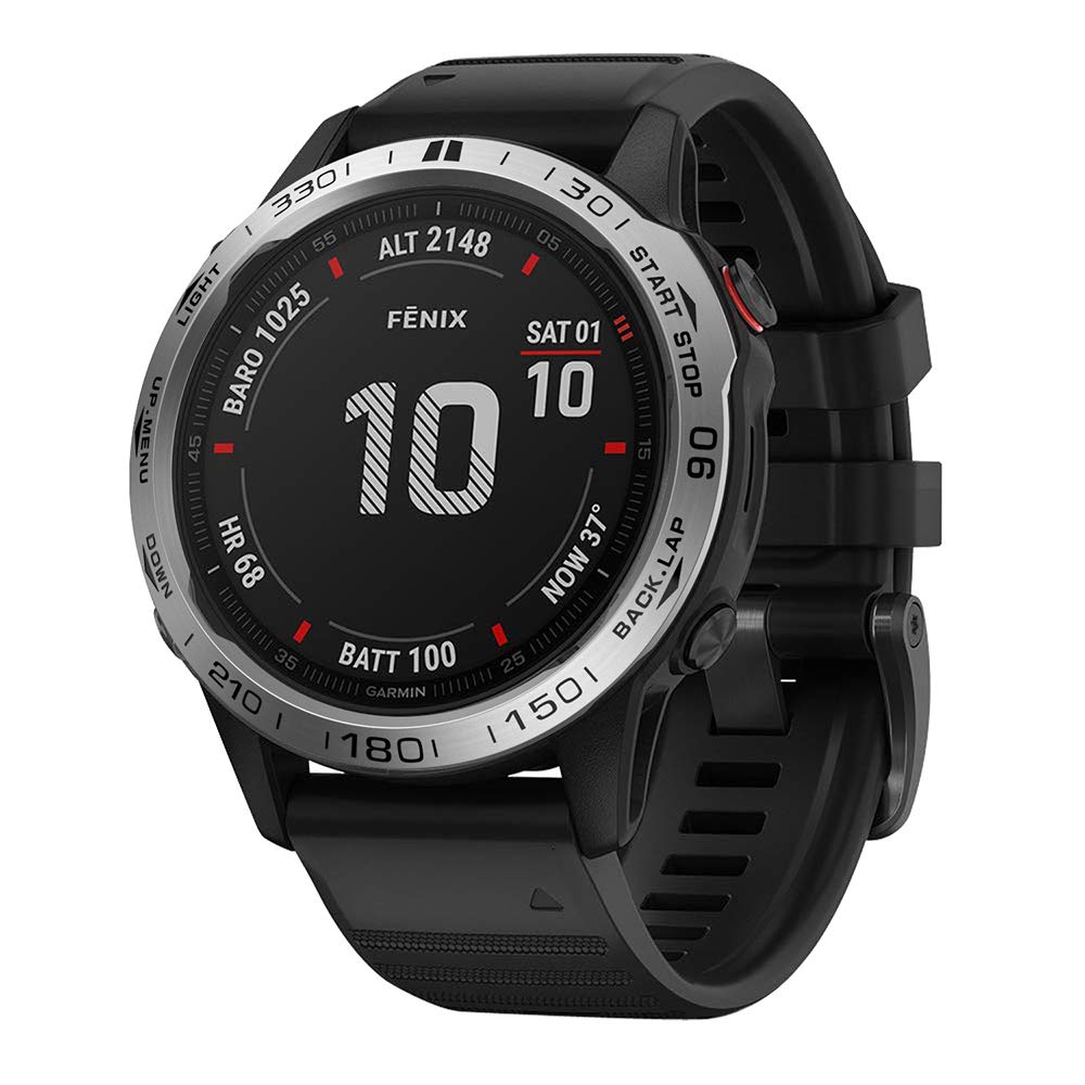 Stainless Steel Bezel Ring for Garmin Fenix 6 - Protective Case Cover & Screen Protector | Durable Watch Accessory for Outdoor Sports, Running & Fitness Activities
