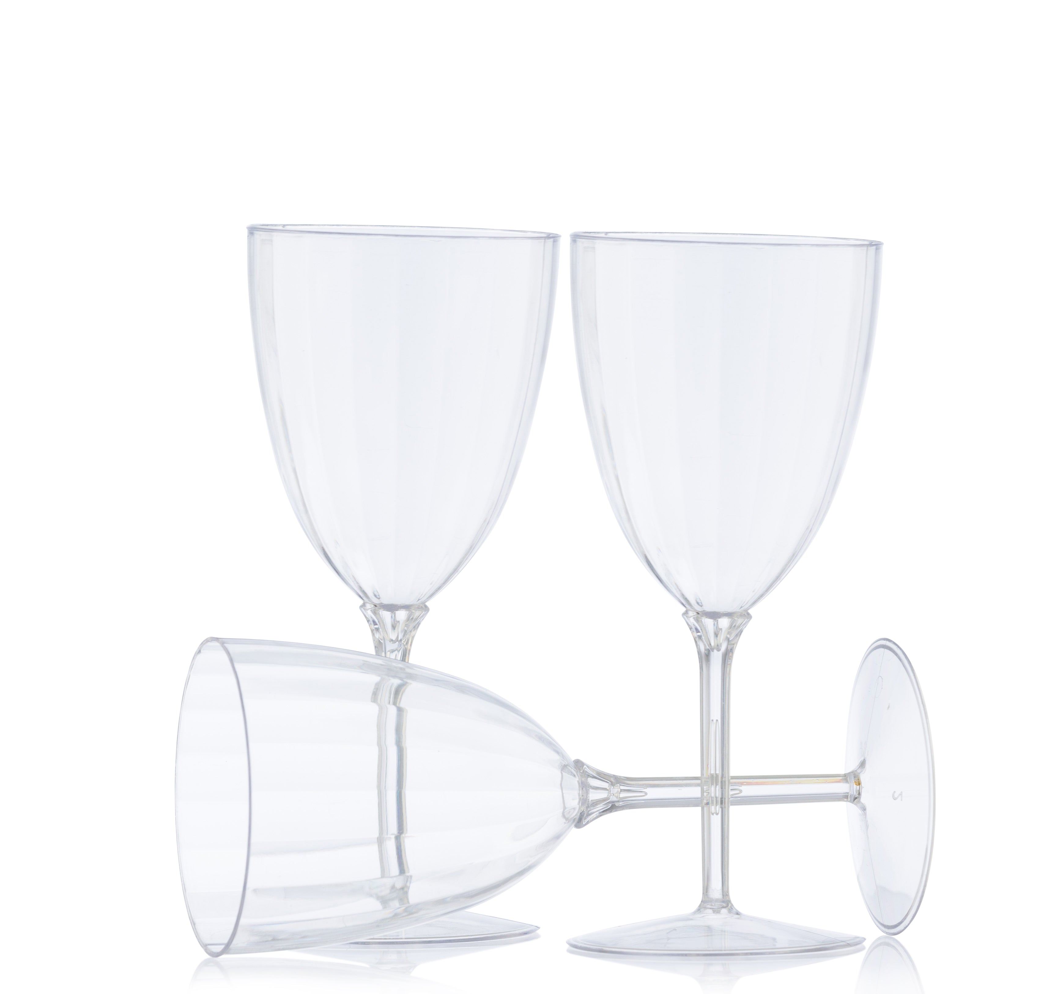 7 Oz Clear Plastic Disposable Wine Goblets - 8 Pack Shatterproof Cups for Parties, Picnics, Weddings & Outdoor Events