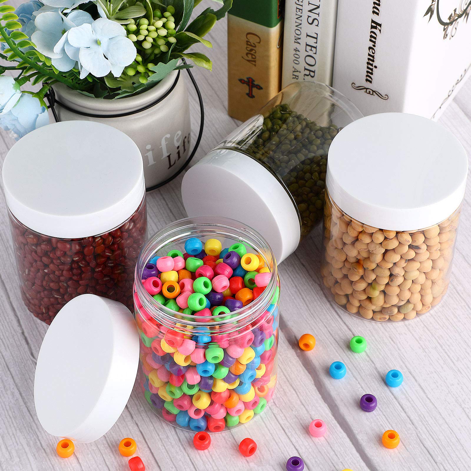 SATINIOR 36-Piece Plastic Jars with Lids - 2.5 oz Round Clear Airtight Containers for Cosmetics, Lotions, Creams & Travel Toiletries | Leakproof Storage Solution for Makeup, Ointments & DIY Projects | Perfect for Home, Salon & On-the-Go Organization