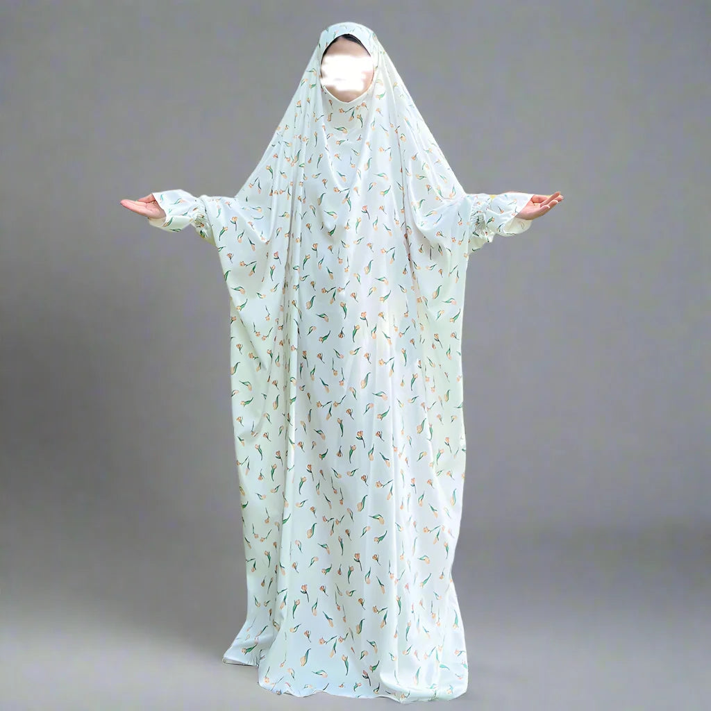 Muslim Women's Printed Jilbab - Dubai & Turkish Style Islamic Abaya for Modest Fashion | Perfect for Prayer, Eid & Everyday Wear