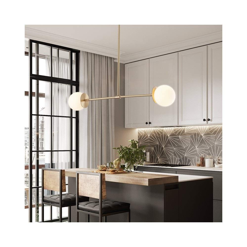 Postmodern Creative Pure Copper Chandelier with Glass Balls - Elegant Lighting for Restaurants, Study Rooms, Offices & Model Homes - Durable & Artistic Ceiling Fixture