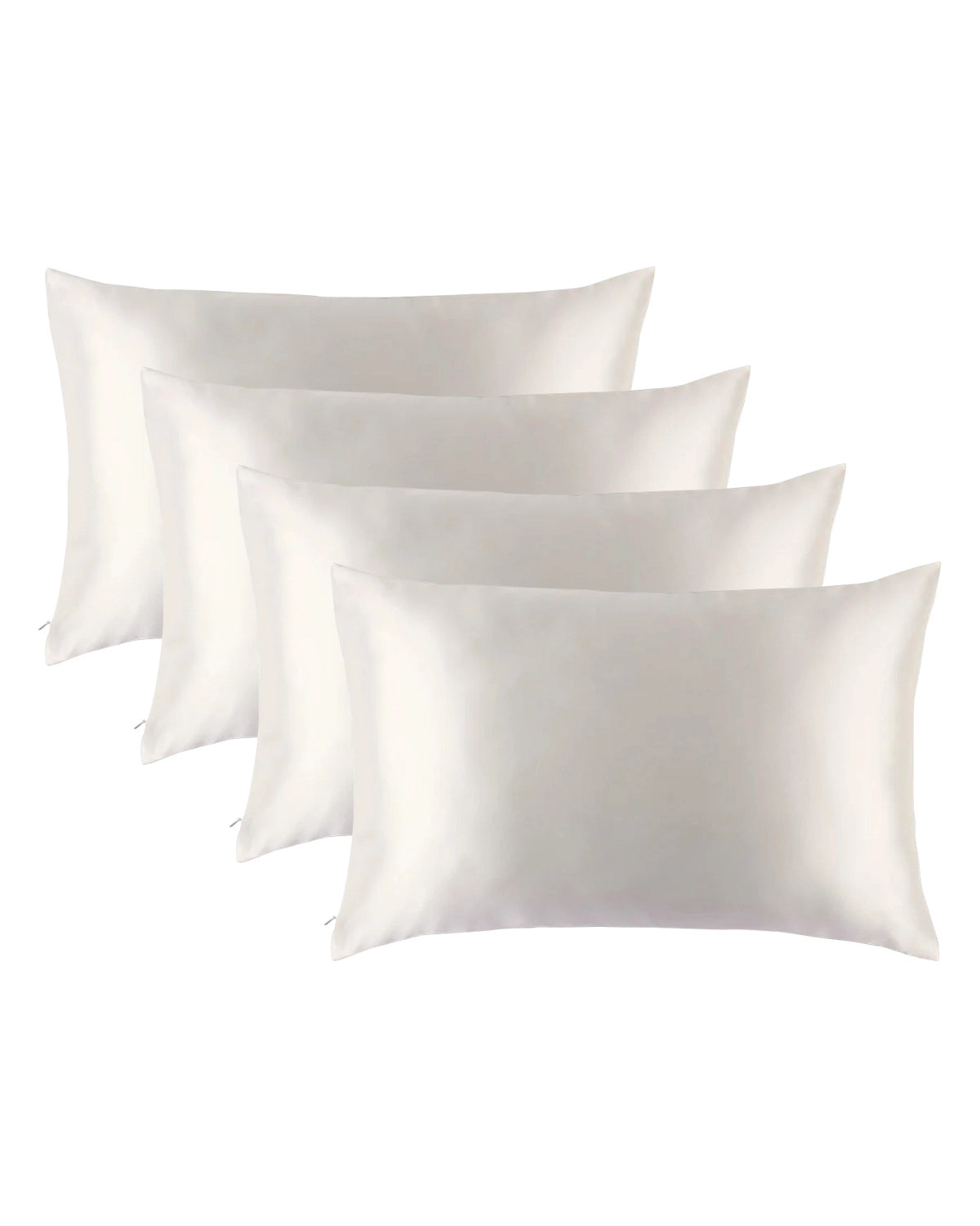 4PCS 19 Momme Silk Pillowcase with Hidden Zipper - Luxury 100% Mulberry Silk Pillow Cover for Hair & Skin Care - Perfect for Bedroom, Travel & Gift Giving