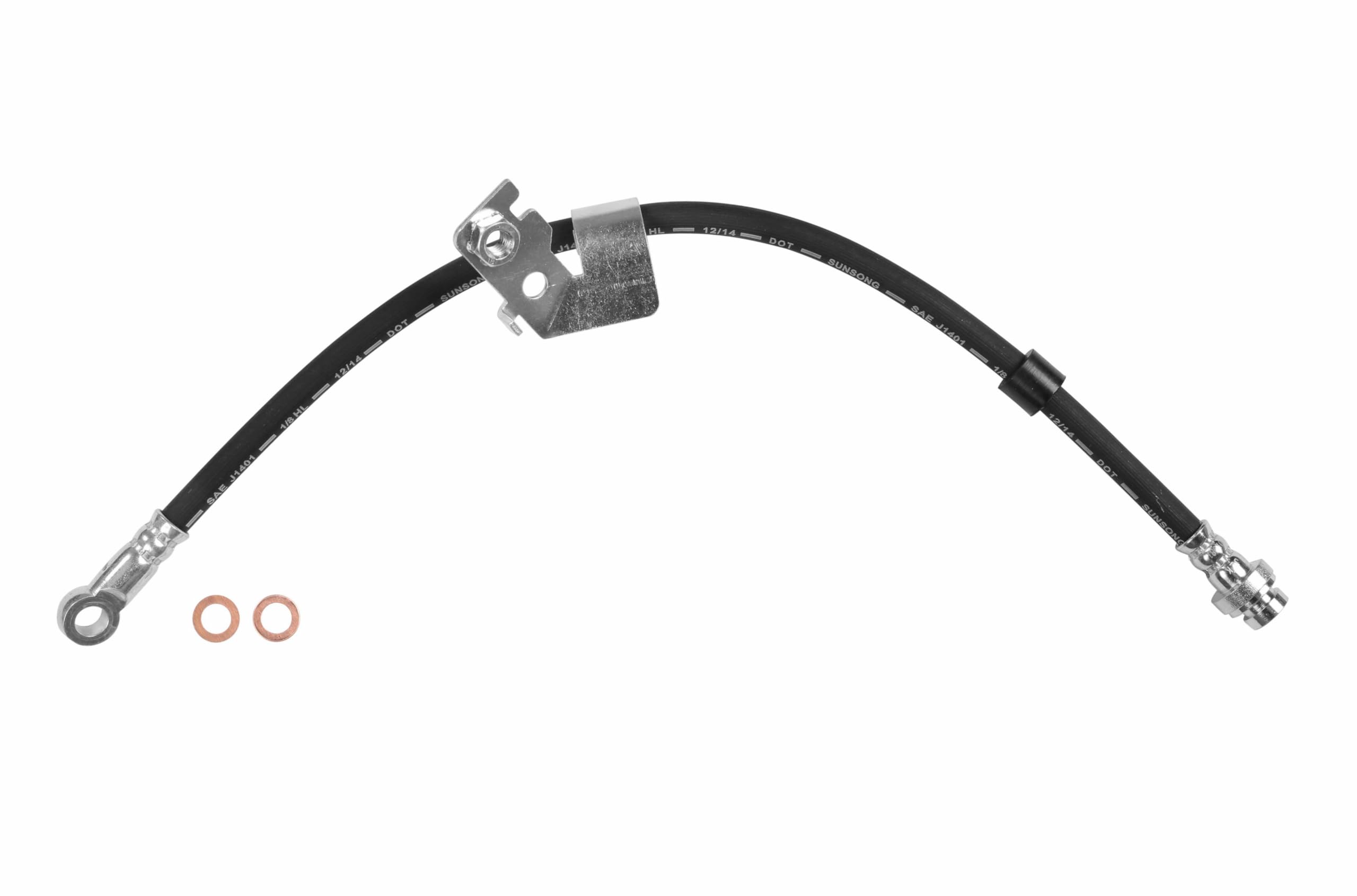 Sunsong 2202601 Brake Hydraulic Hose - High Performance Replacement for Trucks & SUVs - Durable DOT Approved Brake Line - Ideal for Off-Roading, Towing & Heavy Duty Use