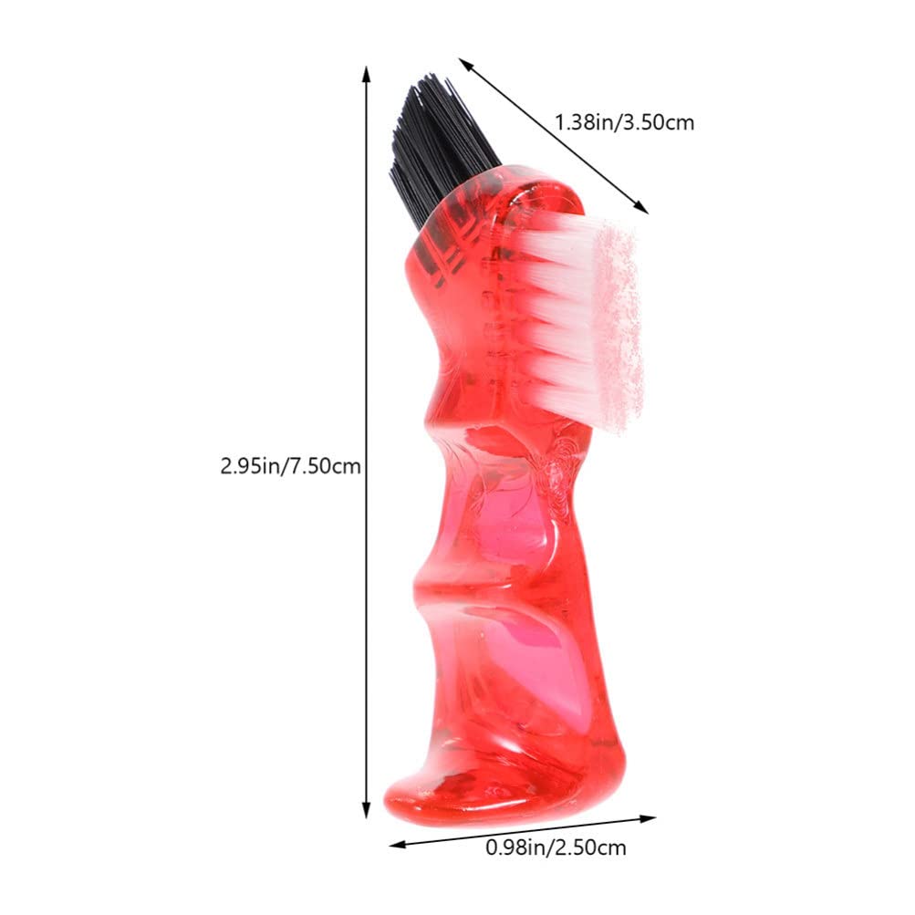 GLEAVI 3-Pack Dual Head Denture Toothbrush - Hard Bristles for Deep Cleaning - Portable False Teeth Cleaner (Orange, Red, Green) | Perfect for Travel, Home & Daily Denture Care