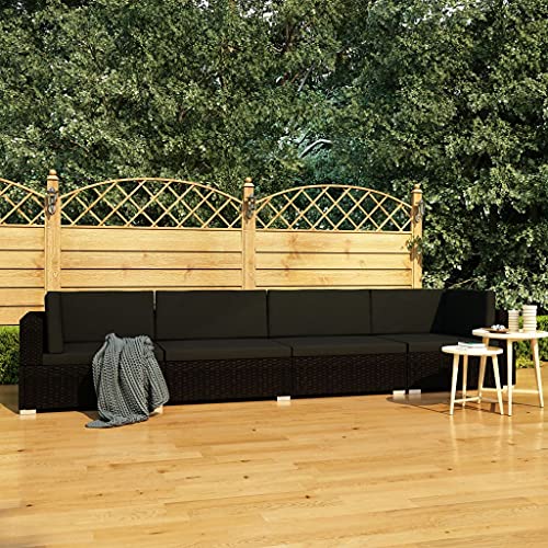 Black Poly Rattan + Black Cushions-b