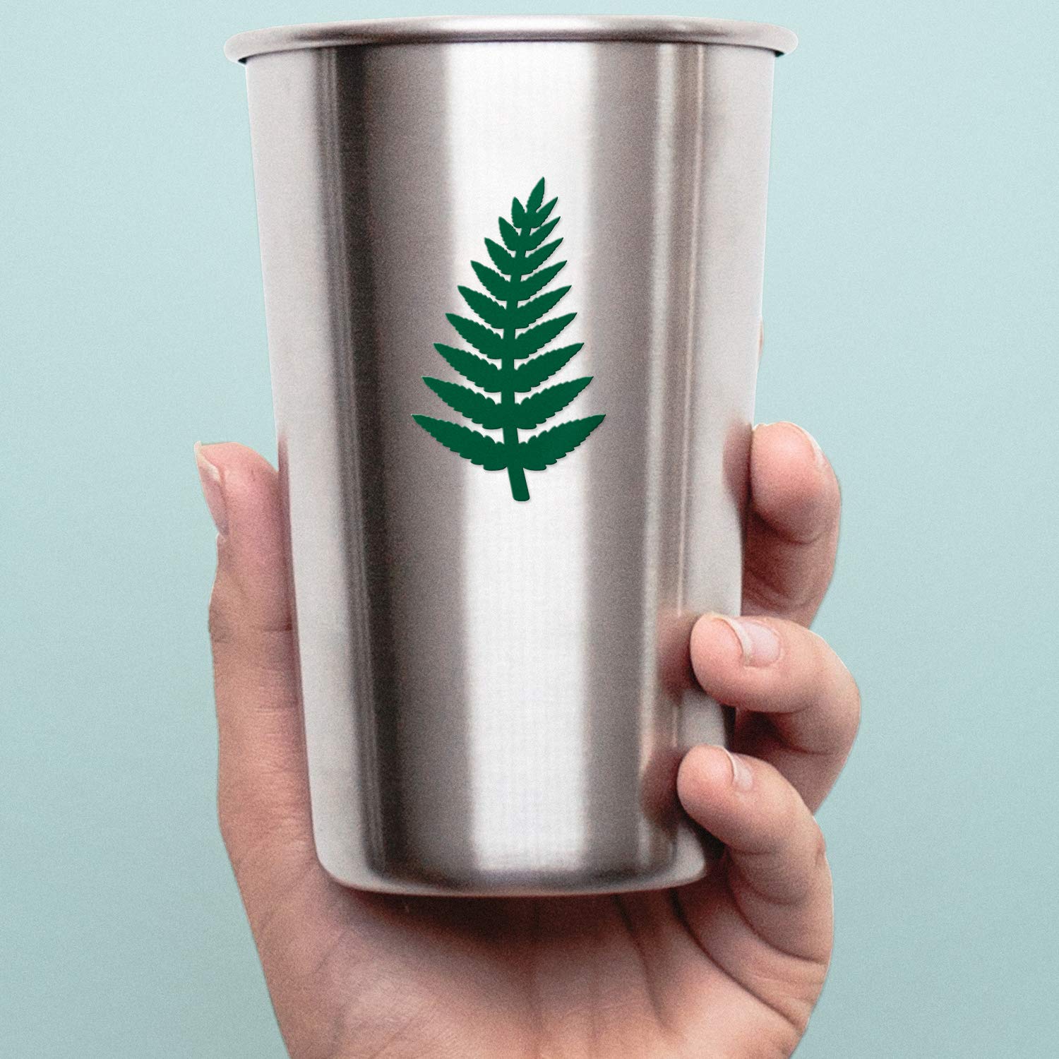 **ANGGEST Fern Silhouette Vinyl Decals (Set of 2) - Waterproof Stickers for Laptop, Phone, Helmet, Car, Mug, Wall & More - Green Leaf Design for Home, Office & Outdoor Decor**